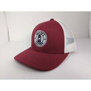 Brewer's Lantern red white trucker hat snapback